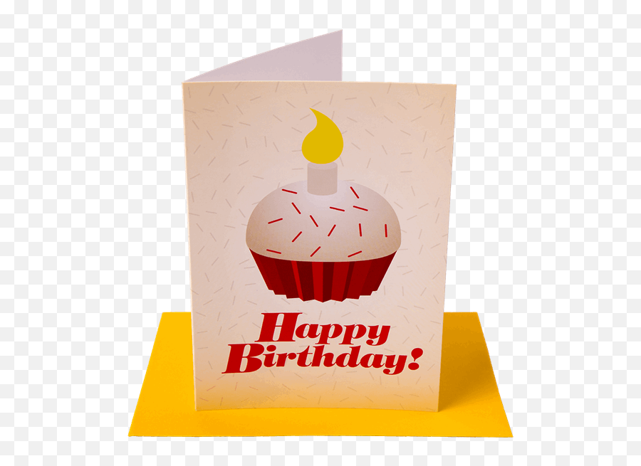 Happy Birthday Cupcake Greeting Card - Cupcake Png,Birthday Cupcake Png