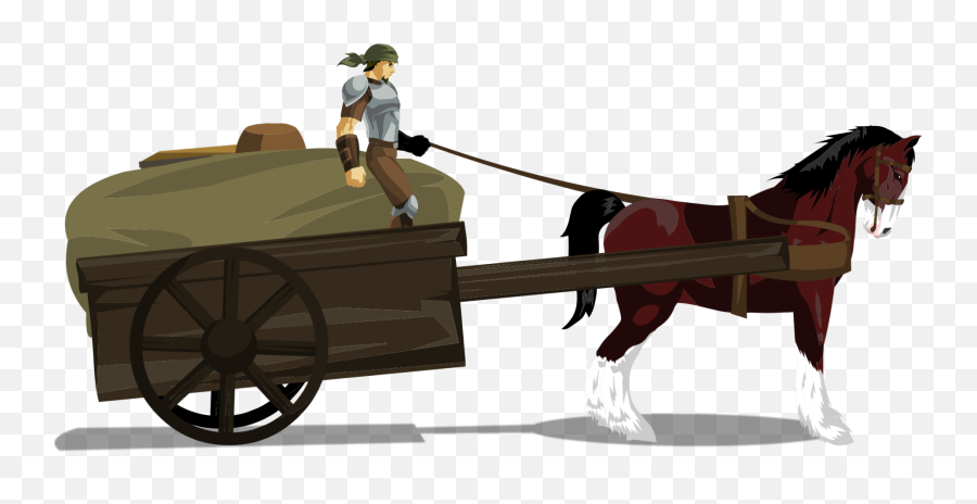 Horse And Wagon Png Image With No - Dibujo Carreta Con Caballos,Wagon Png
