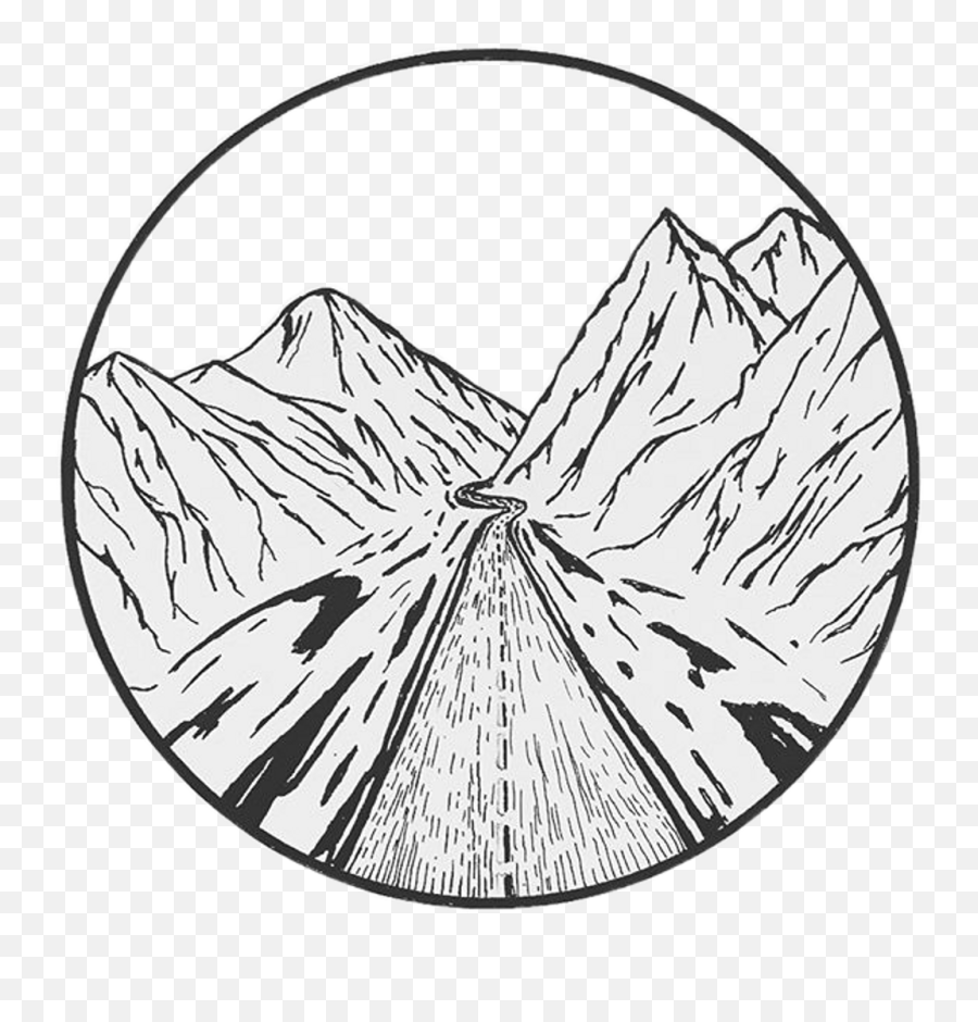Mountain Travel Indie Aesthetic - Black And White Aesthetic Drawings Png,Mountain Drawing Png
