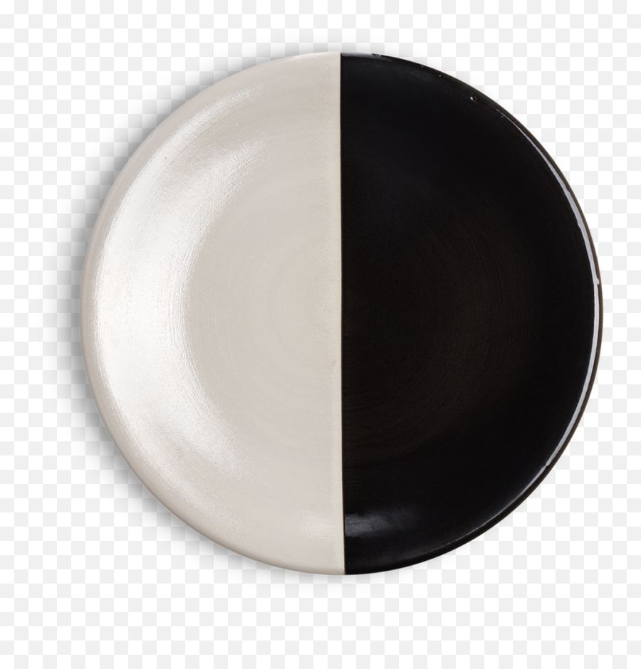 Half Moon Plate Set4 Plates Sets Black And - Circle Png,White Plate Png