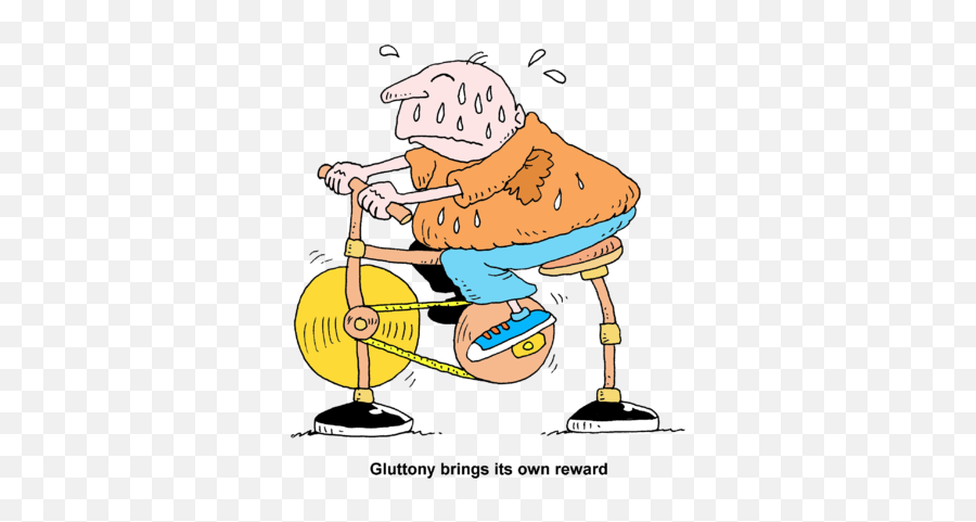 Image Sweaty Fat Man - Gluttony Brings Its Sweaty Man On Bike Png,Fat Guy Png