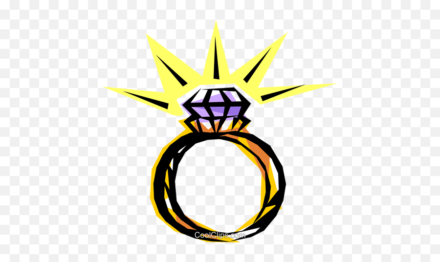 Diamond Ring Royalty Free Vector Clip Art Illustration - Engagement Ring Clipart Png,Diamond Vector Png