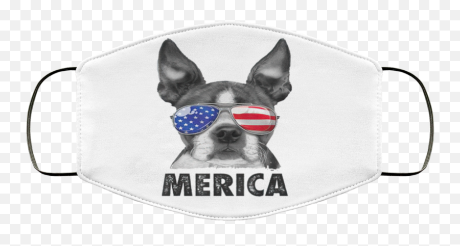 July Merica Men Women Usa Flag Face Mask - Boston Terrier Face Mask Png,Boston Terrier Png