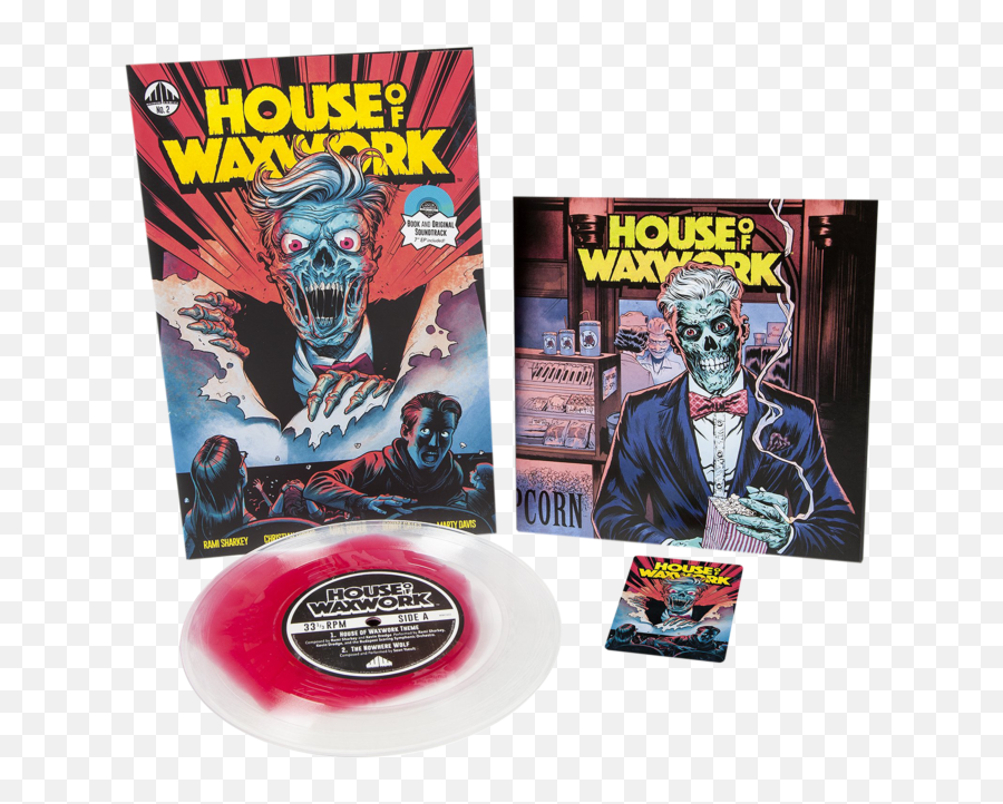 House Of Waxwork - Issue 2 The Nowhere Wolf Comic With 7 Soundtrack Lp Vinyl Record Clear With Blood Puddle Coloured Vinyl Lp Record Png,Blood Puddle Transparent