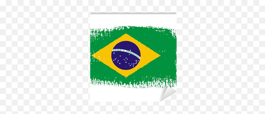 Brushstroke Flag Brazil With Transparent Background Wall Mural U2022 Pixers - We Live To Change Brazil Flag Concept Png,Brush Stroke Transparent Background