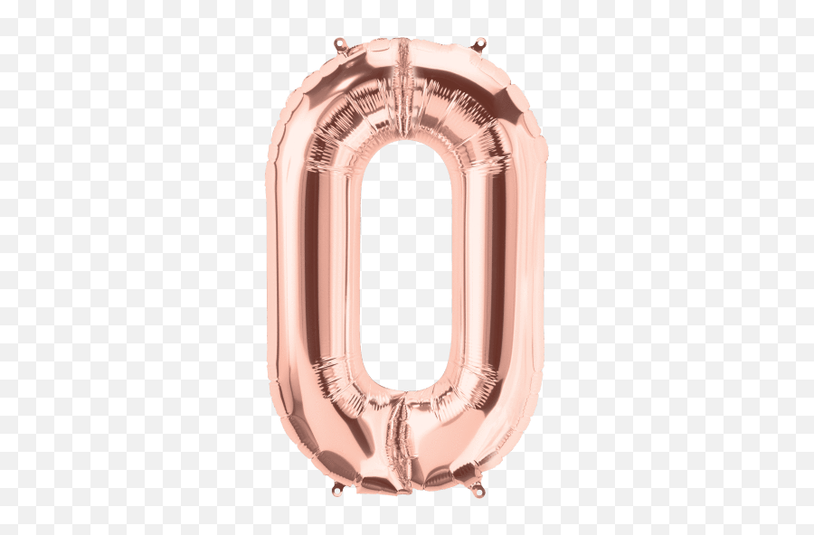 Numbers 0 To 9 Rose Gold Foil Balloon - 0 Balloon Rose Gold Png,Gold Numbers Png