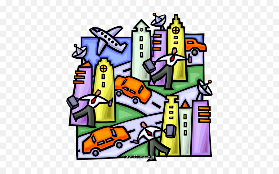Rush Hour In The City Royalty Free Vector Clip Art - 6th Grade City Cell Analogy Project Png,City Clipart Png
