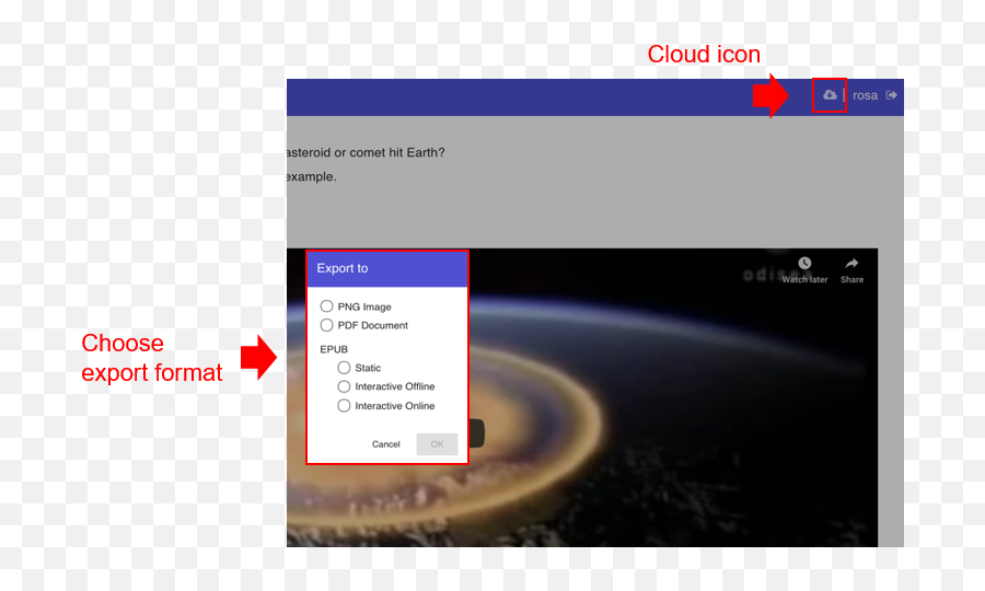 New Features In Graasp Ils Page View Ebook - Export And Many Language Png,Asteroid Icon