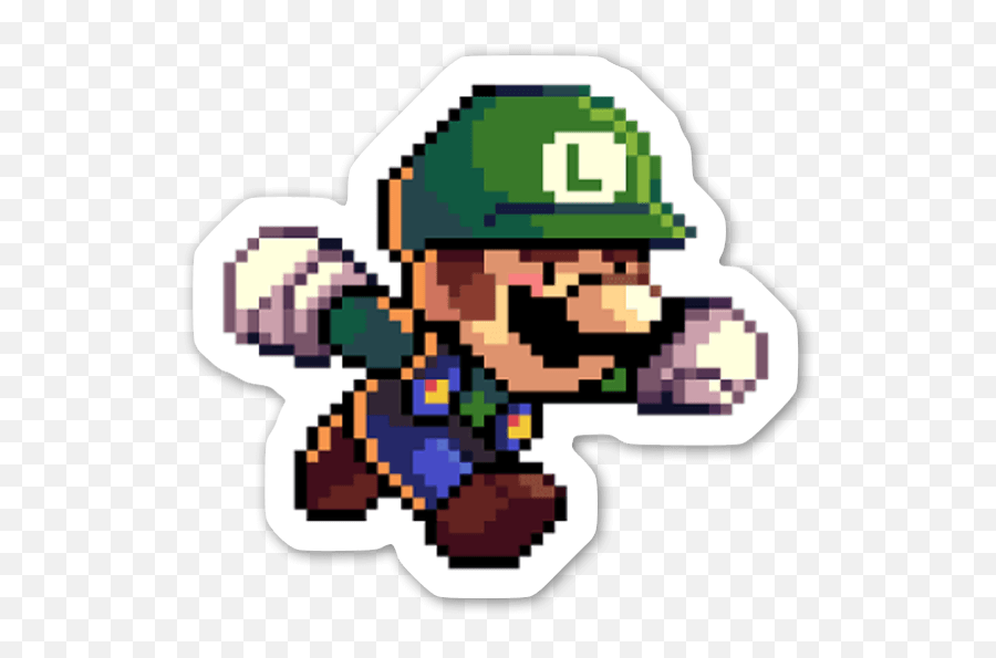 Buy Pixel Luigi - Die Cut Stickers Stickerapp Mario Png,Luigi Icon