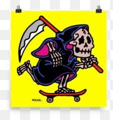 Grim Reaper - Keep Pushing U2014 The Art Of Meka Estampas Skate Tumblr Png,Grim Reaper Transparent