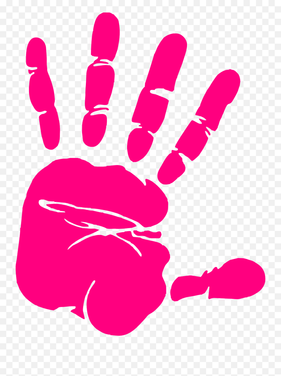 Hand Print Pink - Free Vector Graphic On Pixabay Pink Hand Print Png,Hand Palm Png
