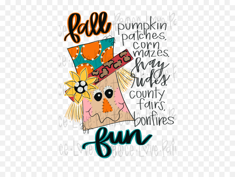 Fall Fun Scarecrow Sublimation Design - Clip Art Png,Scarecrow Png