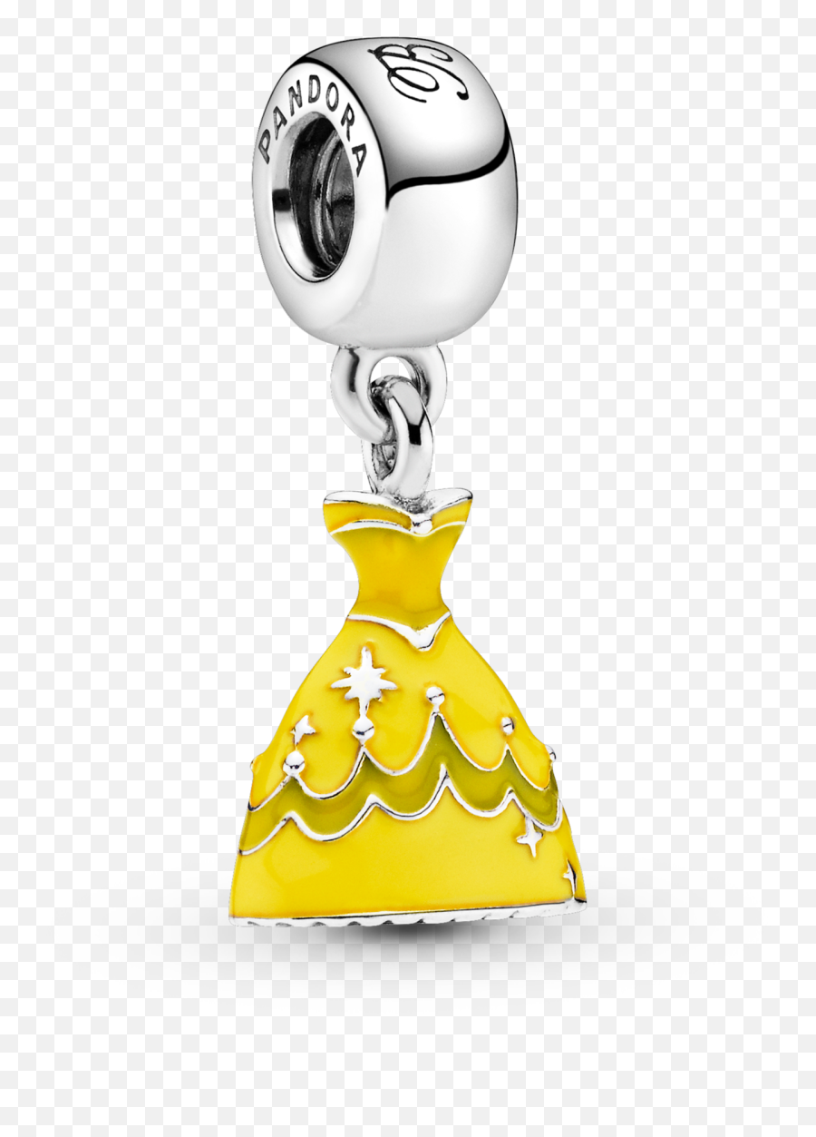 Disney Belle Dress Silver Dangle With - Pandora Belle Dress Charm Png,Belle Transparent