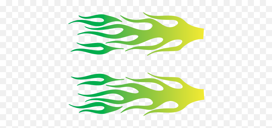 Printed Vinyl Pair Of Flames Yellow - Stencil Png,Green Flames Png