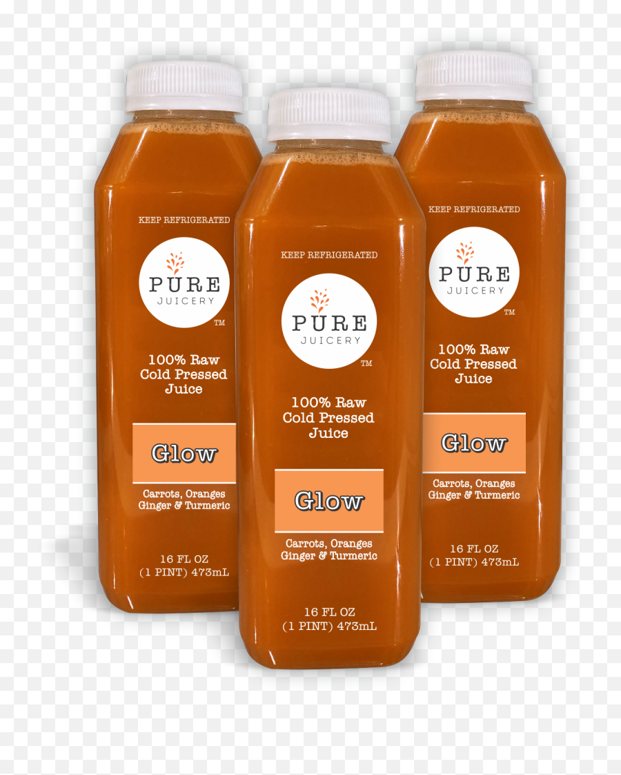 Glow U2013 Pure Juicery - Plastic Bottle Png,Orange Glow Png