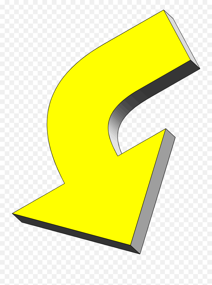Curved Arrows Png - Arrow Yellow Yellow Arrow Pointing Arrow Pointing Down Yellow,Curved Arrow Transparent