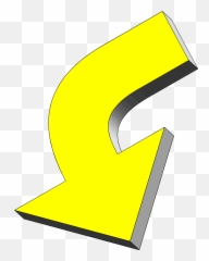 Curved Arrows Png - Arrow Yellow Pointing Down