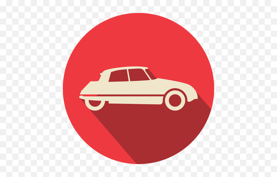 Coche Retro Círculo Rojo - Cartoon Car In Circle Png,Circulo Rojo Png