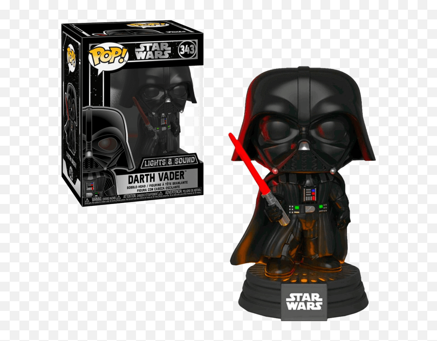 Pop Star Wars Light And Sound 343 Darth Vader Vinyl Figure - Darth Vader Lights And Sound Funko Pop Png,Darth Vader Png