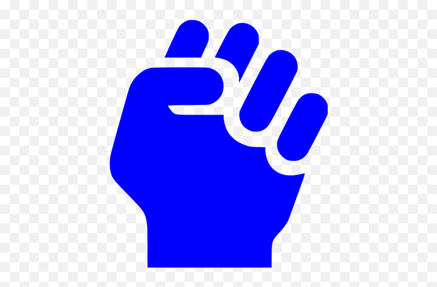 Blue Clenched Fist Icon - Free Blue Hand Icons Workplace Violence Zero Tolerance Png,Fist Transparent