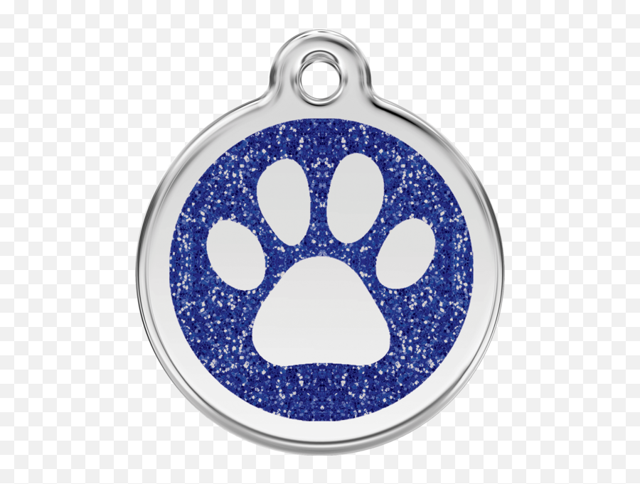 Red Dingo Glitter Paw Print Tag Blue - Lifetime Guarantee Huella Placas Para Perros Png,Cat Paw Print Png