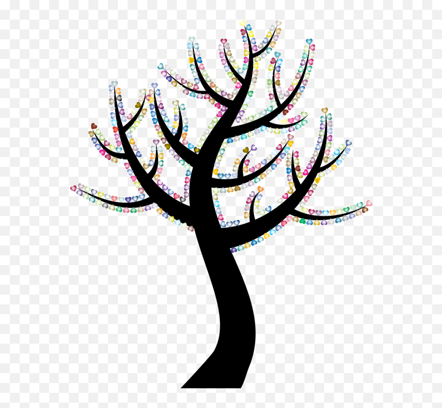 Branch Clipart Tree Trunk - Clip Art Colorful Tree Png Tree With 6 Branches,Branch Clipart Png