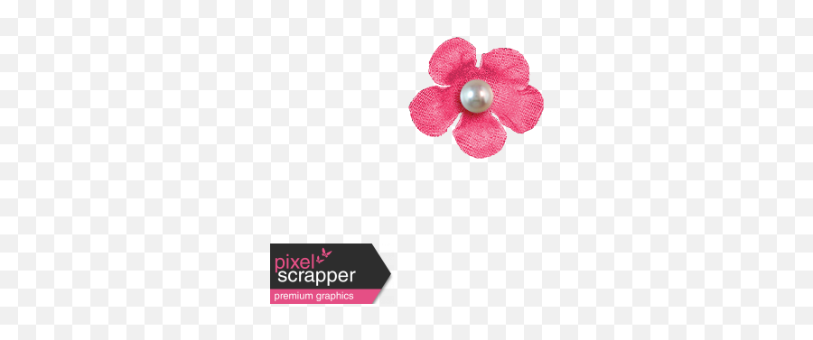 Hello - Dark Pink Flower Graphic By Janet Kemp Pixel Button Png,Pink Flower Png