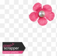 Hello - Dark Pink Flower graphic by Janet Kemp Pixel Button png
