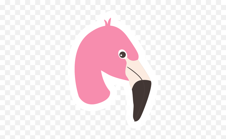 Flamingo Beak Pink Flat Sticker - Cabeça Do Flamingo Para Imprimir Png,Flamingo Png