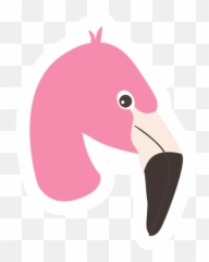 Flamingo Beak Pink Flat Sticker - Cabeça Do Flamingo Para Imprimir Png,Flamingo Png