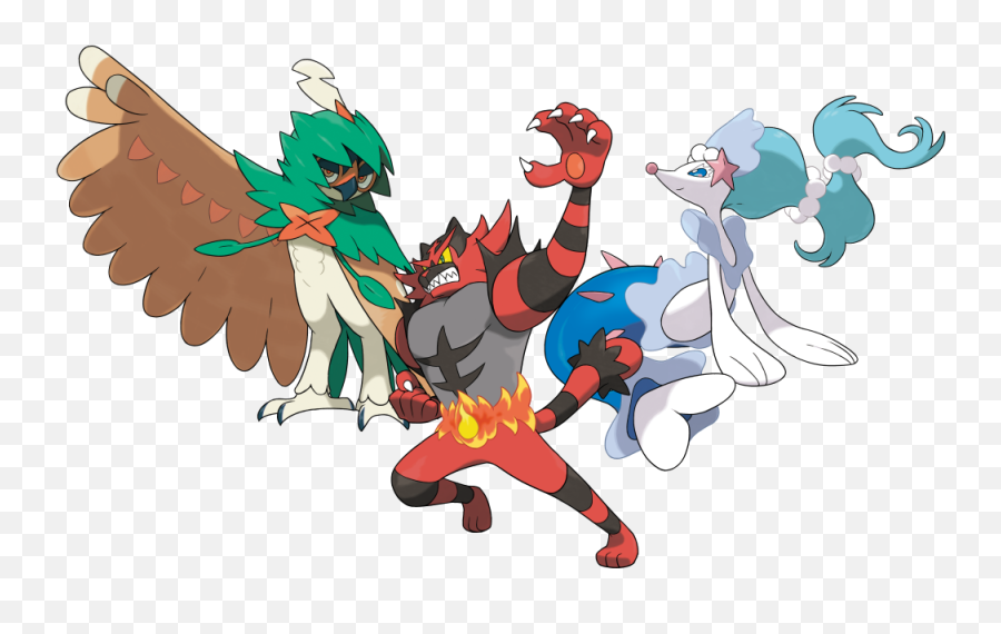 Hidden Ability Decidueye Incineroar En Primarina Nu - All Fully Evolved Alolan Starters Png,Decidueye Png