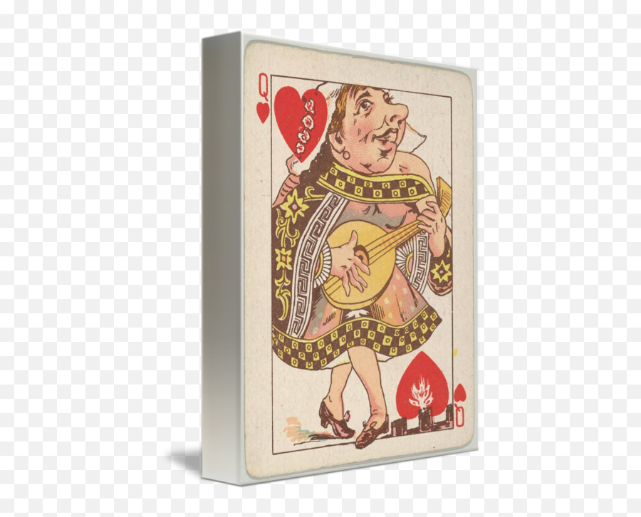 Vintage Queen Of Hearts Playing Card By Map Store - Happy Png,Queen Of Hearts Card Png