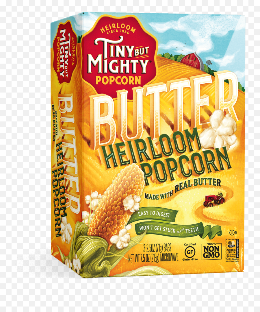 Tiny Popcorn Mighty Taste No Floss Needed - Heirloom Popcorn Iowa Png,Popcorn Kernel Png