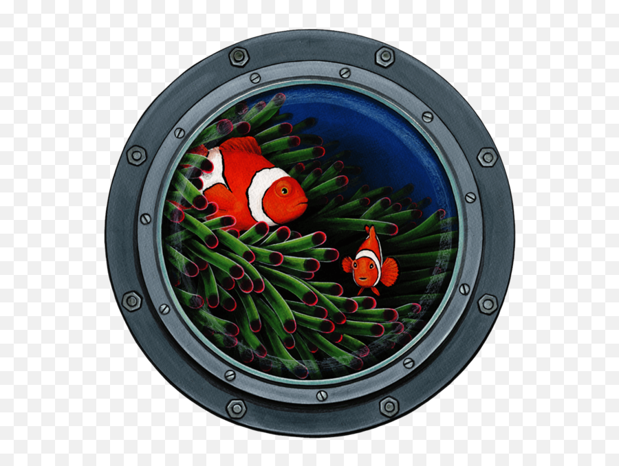 Clownfish Submarine Window Wall Sticker - Submarine Porthole Png,Porthole Png