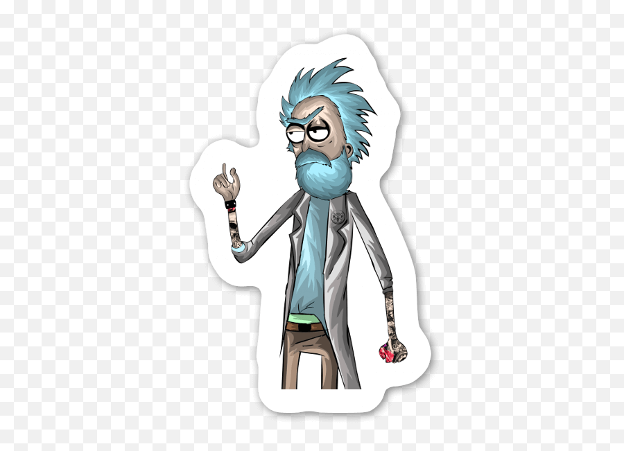 Bearded Rick - Stickerapp Cartoon Png,Rick And Morty Png