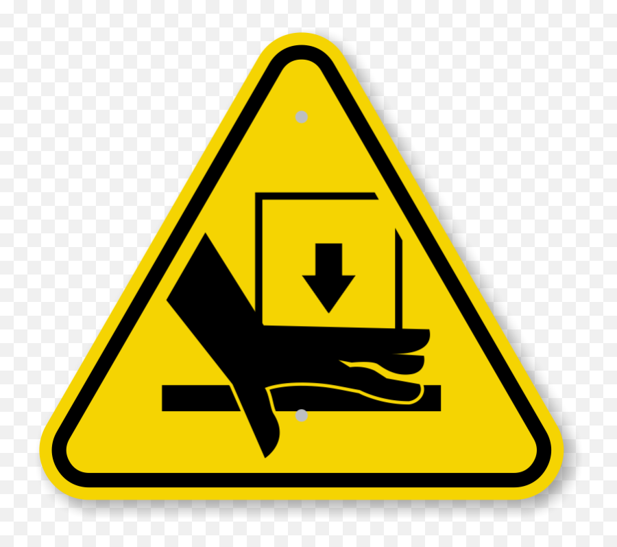 Iso Hand Crush Force From Above Sign - Hand Crush Hazard Sign Png,Crush Icon