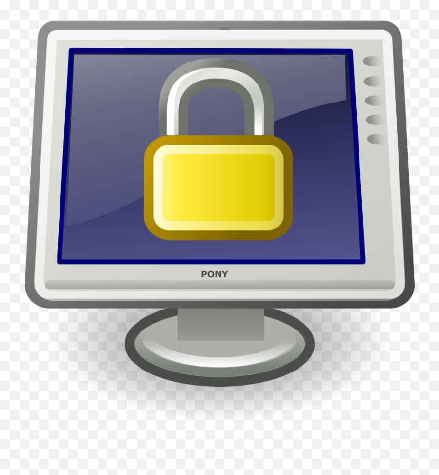 Tango System Lock Screen Icon Vector Graphics Public - Computer Lock Clip Art Png,Lcd Icon