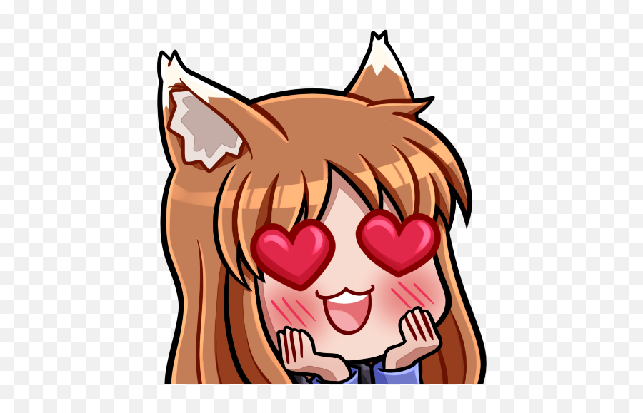 Heart Eyes Holo Rspiceandwolf - Holo Spice And Wolf Emoji Png,Twitch Heart Icon