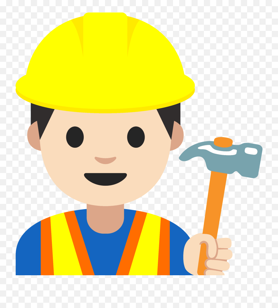 Construction Worker Emoji Clipart Free Download Transparent - Construction Worker Head Clipart Png,Construction Worker Icon Png