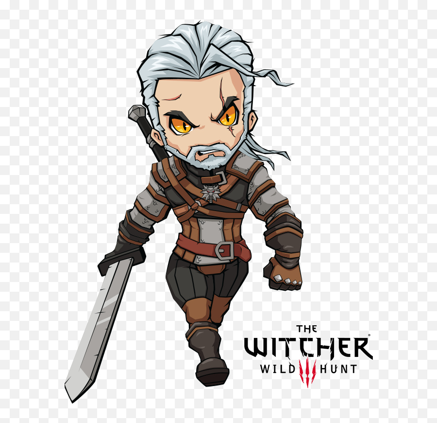 Download The Witcher Clipart Wild Hunt - Geralt De Rivia Cartoon Png,Witcher Png