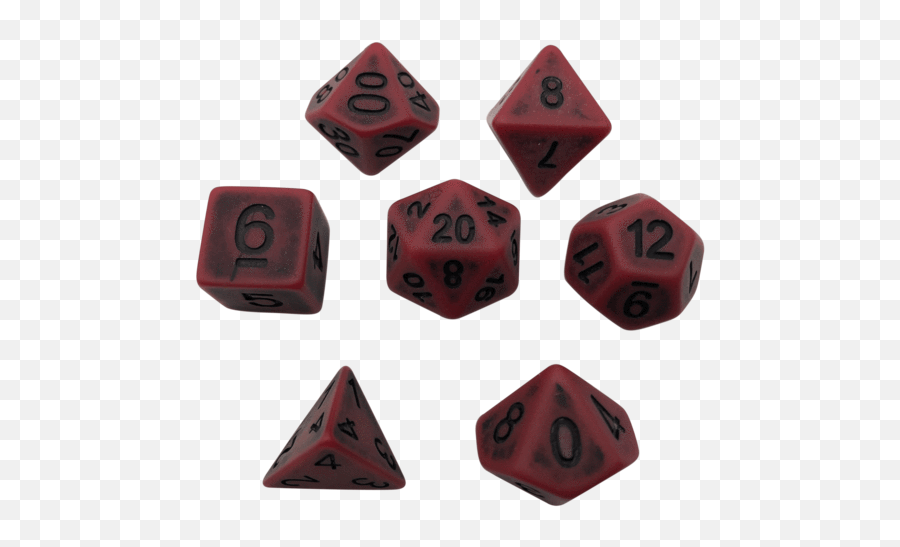 Rusted Red Set Of 7 Polyhedral Dice - All Seven Dragon Balls Png,Red Dice Png