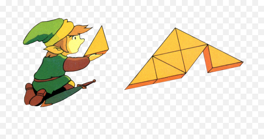 Normal Link With Triforce Piece - Link The Legend Of Zelda Legend Of Zelda Nes Triforce Pieces Png,Triforce Transparent Background