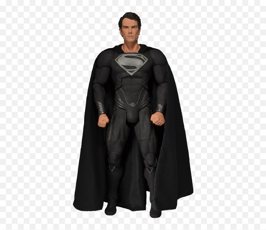4 - Black Suit Superman Action Figure Png,Man Of Steel Logo Png