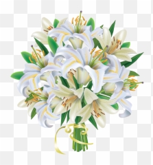 Lily Clipart Flower Bunch Transparent - Bouquet Of White Flowers Clip Art png