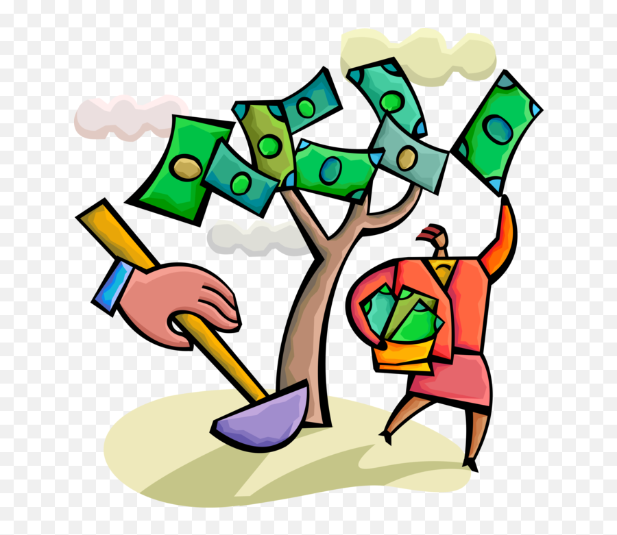 Entrepreneur Receives Cash From Money Tree - Vector Image Clip Art Png,Money Tree Png