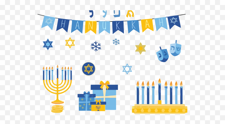 Hanukkah Yellow Birthday Candle For Happy - Green White And Orange Bunting Png,Hanukkah Png