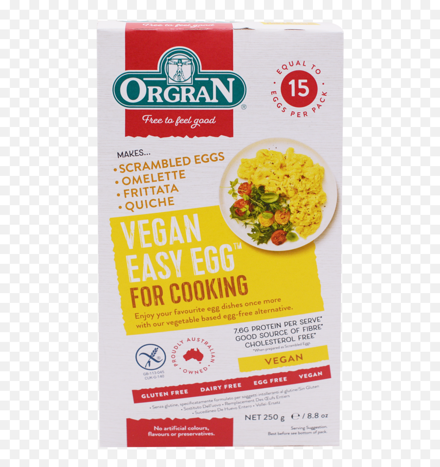 Orgran Vegan Easy Egg 250g - Orgran Egg Png,Scrambled Eggs Png