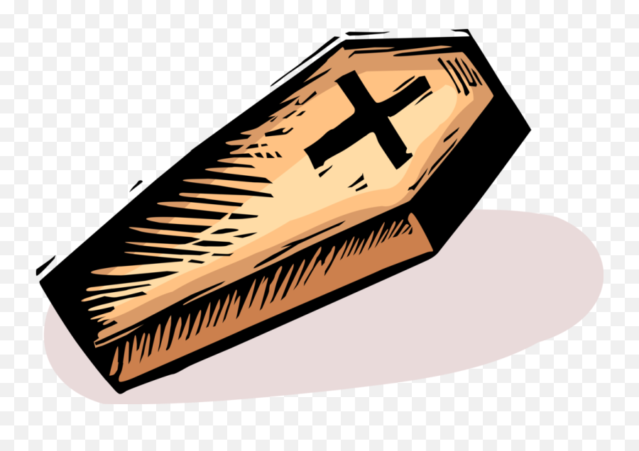 Vector Illustration Of Burial Coffin Casket With Christian - Casket Cartoon Png,Casket Png