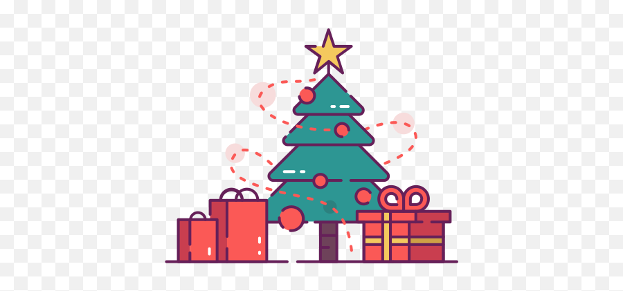 Christmas Tree With Presents Free - Clipart Christmas Tree With Presents Png,Christmas Tree Icon Png