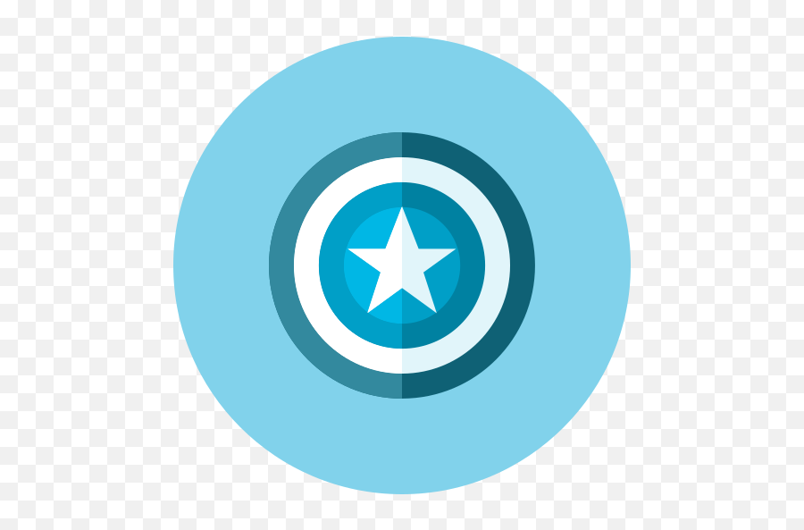 Captain Shield Free Icon Of Kameleon Blue Round - Vertical Png,Captain America Logo